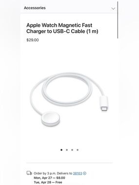 Apple Store White Braided Magnetic Fast Charging Cable with USB-C